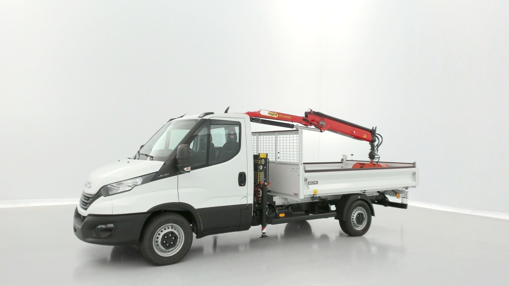 IVECO Daily 35S14H 3750 2.3 136ch Benne Alu JPM + Grue PK 3400 + Pince - ref: 8-GLI00271626 - Photo 19
