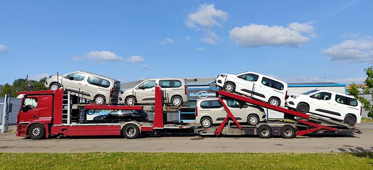 Départ de transport de véhicules à Criel-sur-Mer