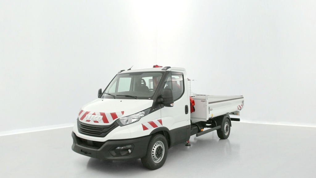 IVECO Daily 35S14H 3750 2.3 136ch Benne Alu JPM + Grue PK 2900 - ref: 8-GLI00270998 - Photo 3